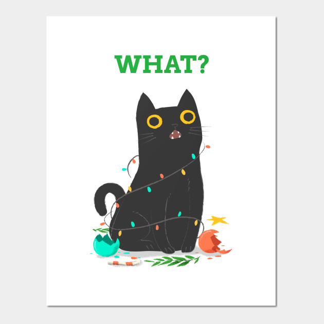 What Black Cat Christmas Black Cat Posters And Art Prints
