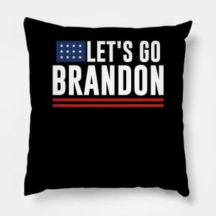 Funny Let's Go Brandon! Meme Retro Vintage American Flag Pillow