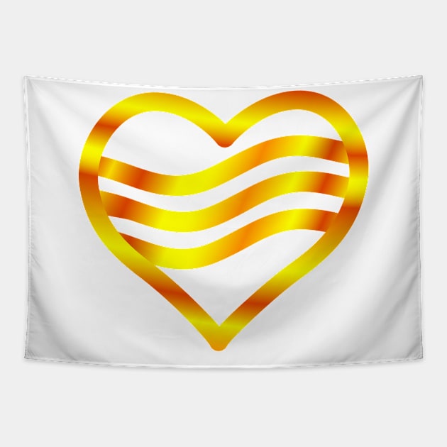 Gold ribbon heart Tapestry by AlexanderZam