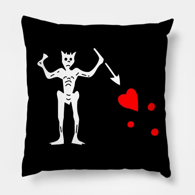 Blackbeard Edward Teach Pillow by Christyn Evans