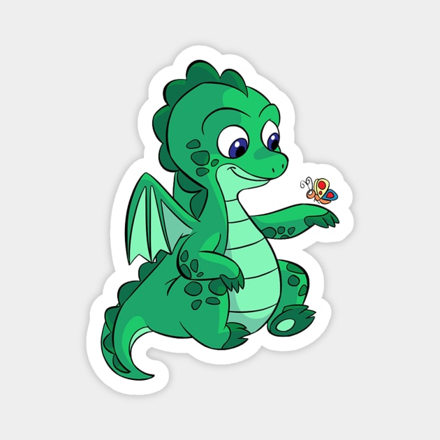 Green Cute Dinosaurs Cartoon Magnet by masihtitikterluka