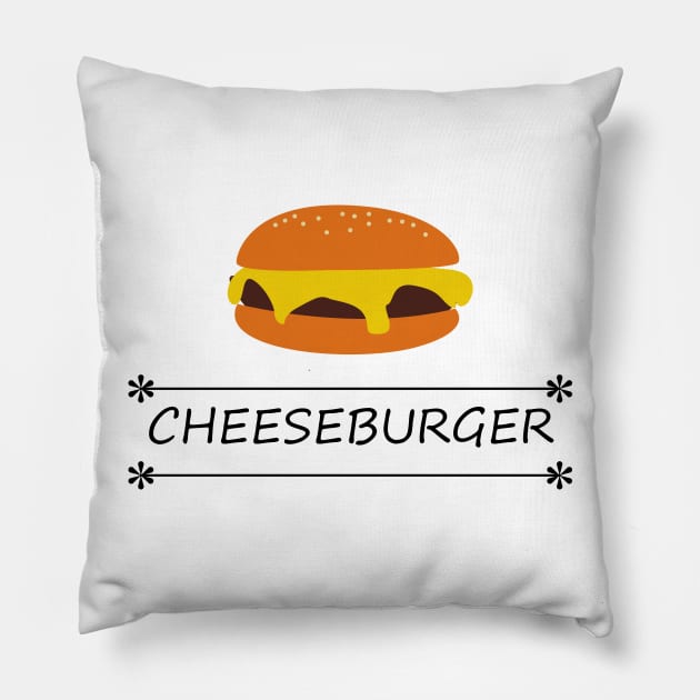 Cheeseburger burger fast food Pillow by Johnny_Sk3tch