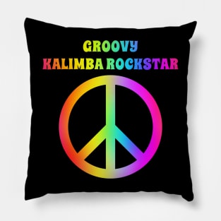 Groovy Kalimba Player Peace Halloween Party Retro Vintage Pillow