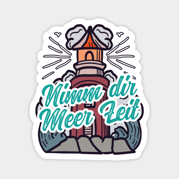 Nimm Dir Meer Zeit Leuchtturm mit Möwen Magnet by star trek fanart and more