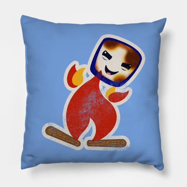 Burning Marshmallow Man Pillow by StudioPM71