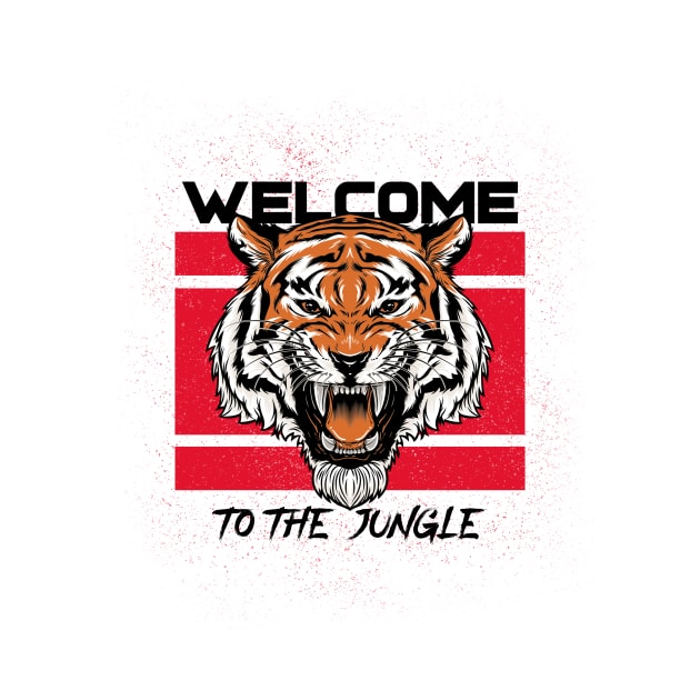 Welcome To The Jungle - Tiger Head by Tip Top Tee's