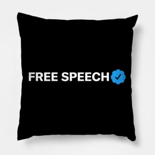 Free Speech Funny Sarcastic Parody Blue Check Badge Verification Gift Pillow