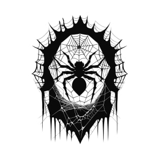 Blackened Bind: The Spider's Silhouette for Halloween T-Shirt