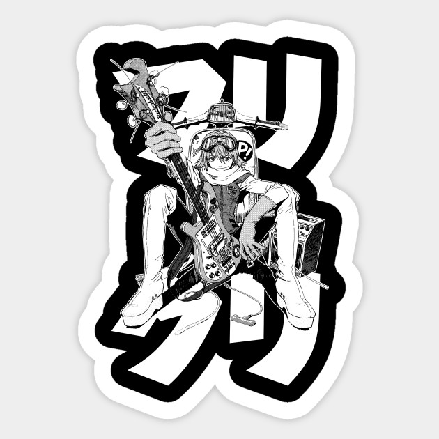 Haruko No Vespa Dark Flcl Sticker Teepublic