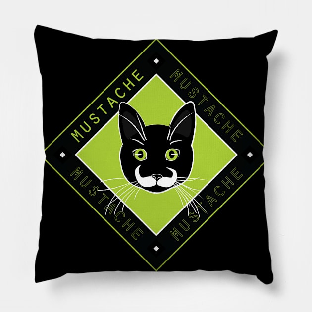 Mustache Cat Jack Pillow by EMthatwonders