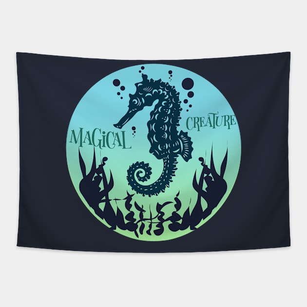 The sea once it casts its spell,  holds one in its net of wonder. Seahorse magic. Tapestry by Your_wardrobe