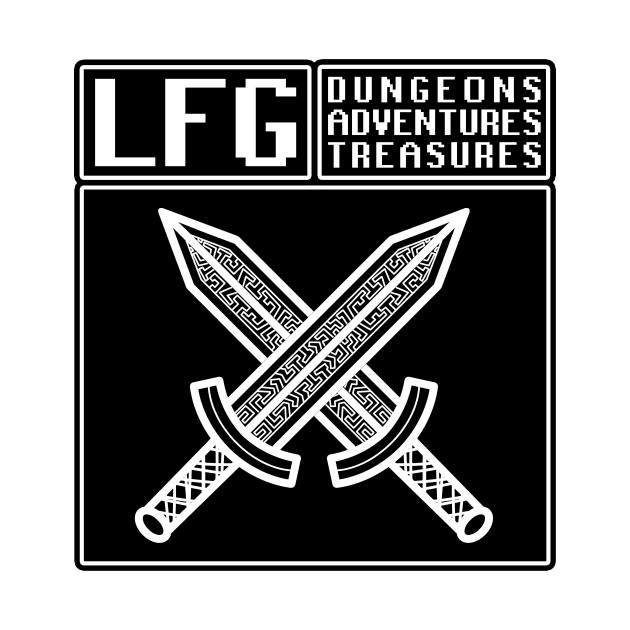 LFG Looking For Group Fighter Class Dual Swords Dungeon Tabletop RPG TTRPG by GraviTeeGraphics