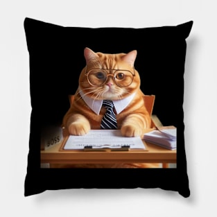 Cute Cat Boss Chronicles: The Purr-fect Comedy Collection Pillow