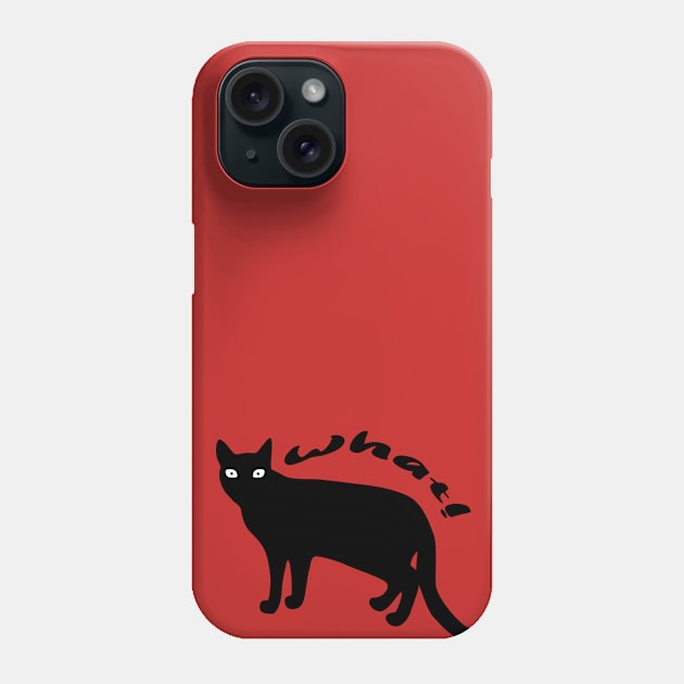 Cat What -  Black Cat Phone Case by osaya