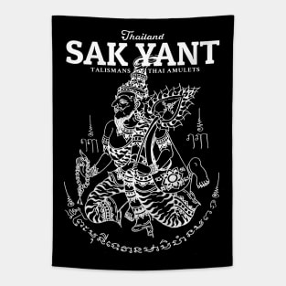 Vintage Tattoo Sak Yant Muay Thai Hermit Tapestry