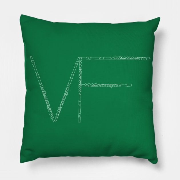 ViktoriousFlutes White Horizontal Logo Pillow by ViktoriousFlutes