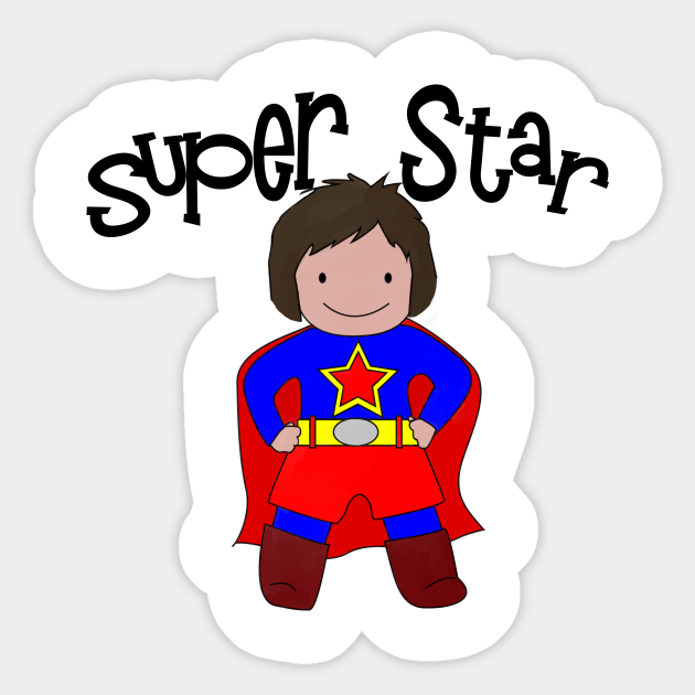 I M A Super Star Girl Kids Character Sticker Teepublic I M A Super Star Girl Kids Character Sticker Teepublic