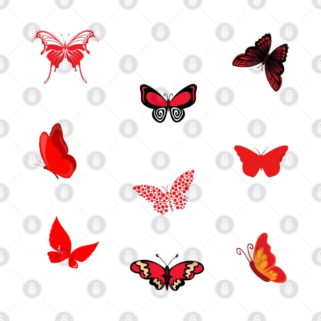 Red butterfly by Wolf Clothing Co