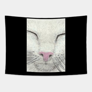 white cat face Tapestry