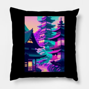 Japanese beautiful town. Pillow