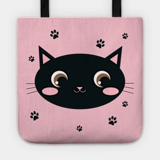 Black Cat Face Tote