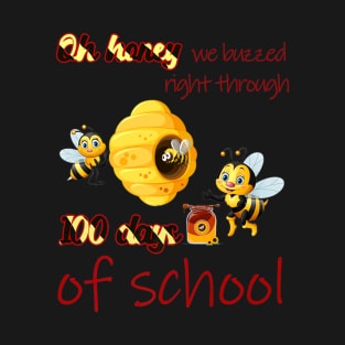 100th Day Of School Teacher Honey Bee T-Shirt