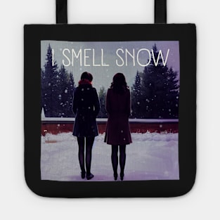 I Smell Snow - The Girls Watching the Snow at Winter - Christmas Tote