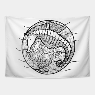 Seahorse art graphic Tapestry