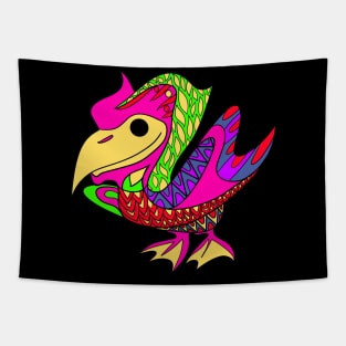 cute pelican bird in ecopop mandala pattern Tapestry