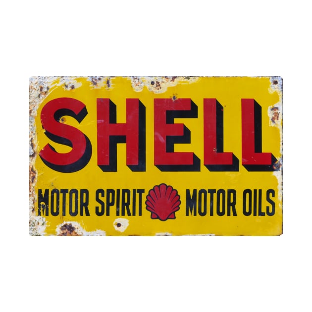 Old Shel* Vintage Enamel Sign by JonDelorme