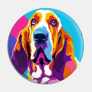 Basset Hound Pop Art - Dog Lover Gifts Pin