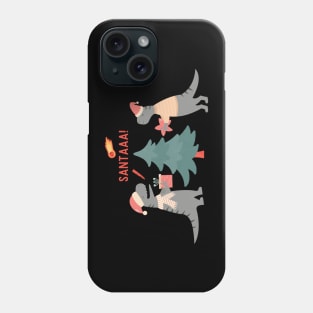 Dinosaur Santa Christmas Phone Case