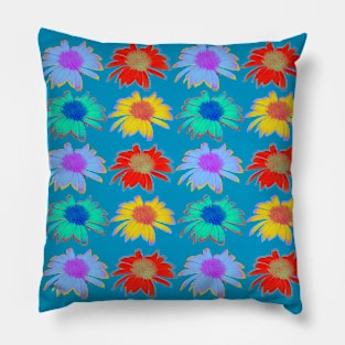 Neon Daisies Pillow