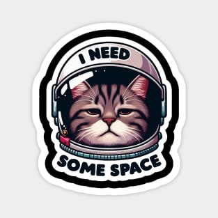 I Need Some Space meme Astronaut Tabby Cat Magnet