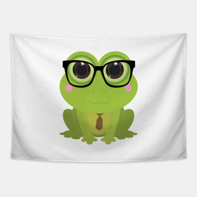 Frog Nerd Tapestry by adamzworld