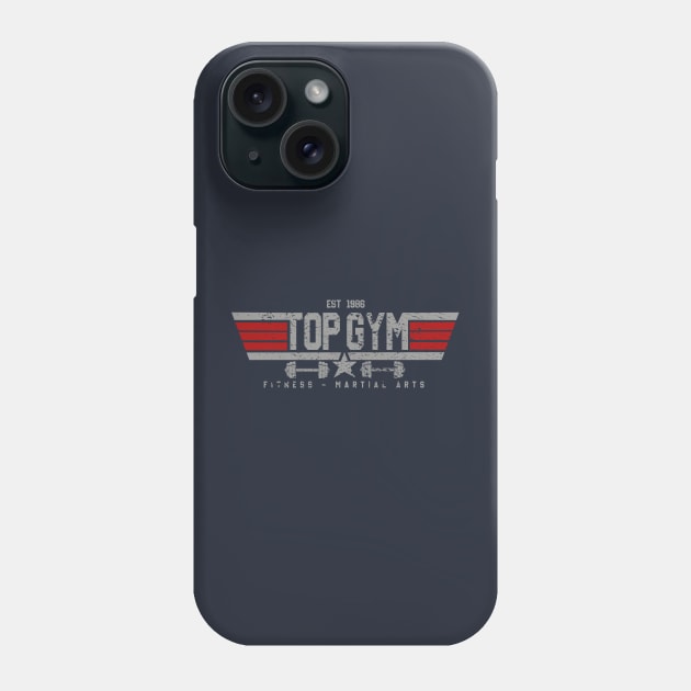 Top Gym Distressed Grey Phone Case by Unfluid