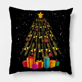 Funny Christmas Trombone Player Gifts Xmas Tree Pillow