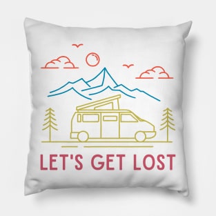 Van Life "let's get lost" Pillow