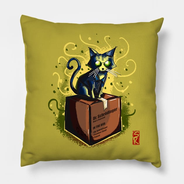 Schrödinger's cat Pillow by siriusreno