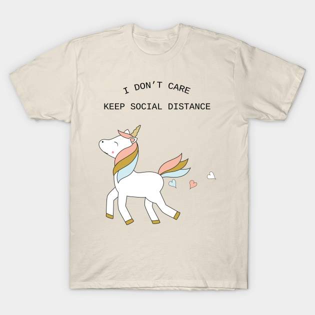 Unicorn - keep social distance - black text - Social Distancing - T-Shirt