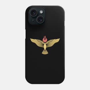 The dove and the flame of fire are symbols of God's Holy Spirit, peace and humility Phone Case