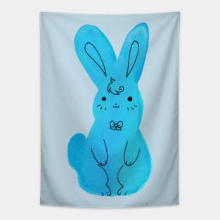 Blue Bunny Watercolor Tapestry