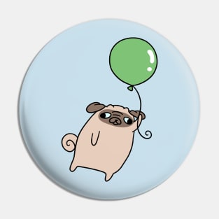 Green Balloon Pug Pin