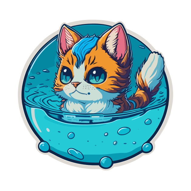 Water Elemental Cat by SpriteGuy95