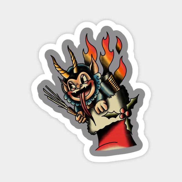 Flamin' Krampus Is On Fire - (Alternate) Official Holiday Tee From Binge-Watchers Podcast Magnet by Binge-Watchers Podcast