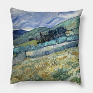 Vincent Van Gogh- Wheat Field Behind Saint-Paul Pillow