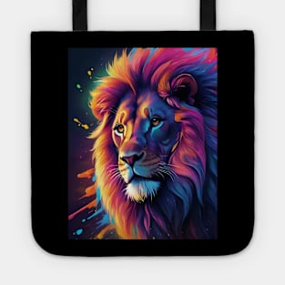 Lion Face Close Up with Multiple Colours Tote