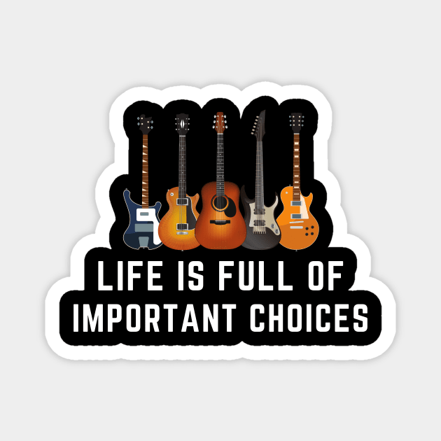 Life is Full of Important Choices Funny Guitar Magnet by wapix