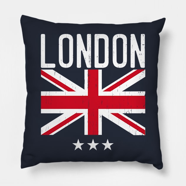 LONDON UNION JACK FLAG - 2.0 Pillow by ROBZILLANYC