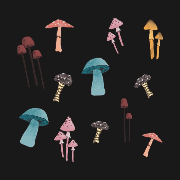 Autumn seasonal mushroom illustration by ColorsHappiness